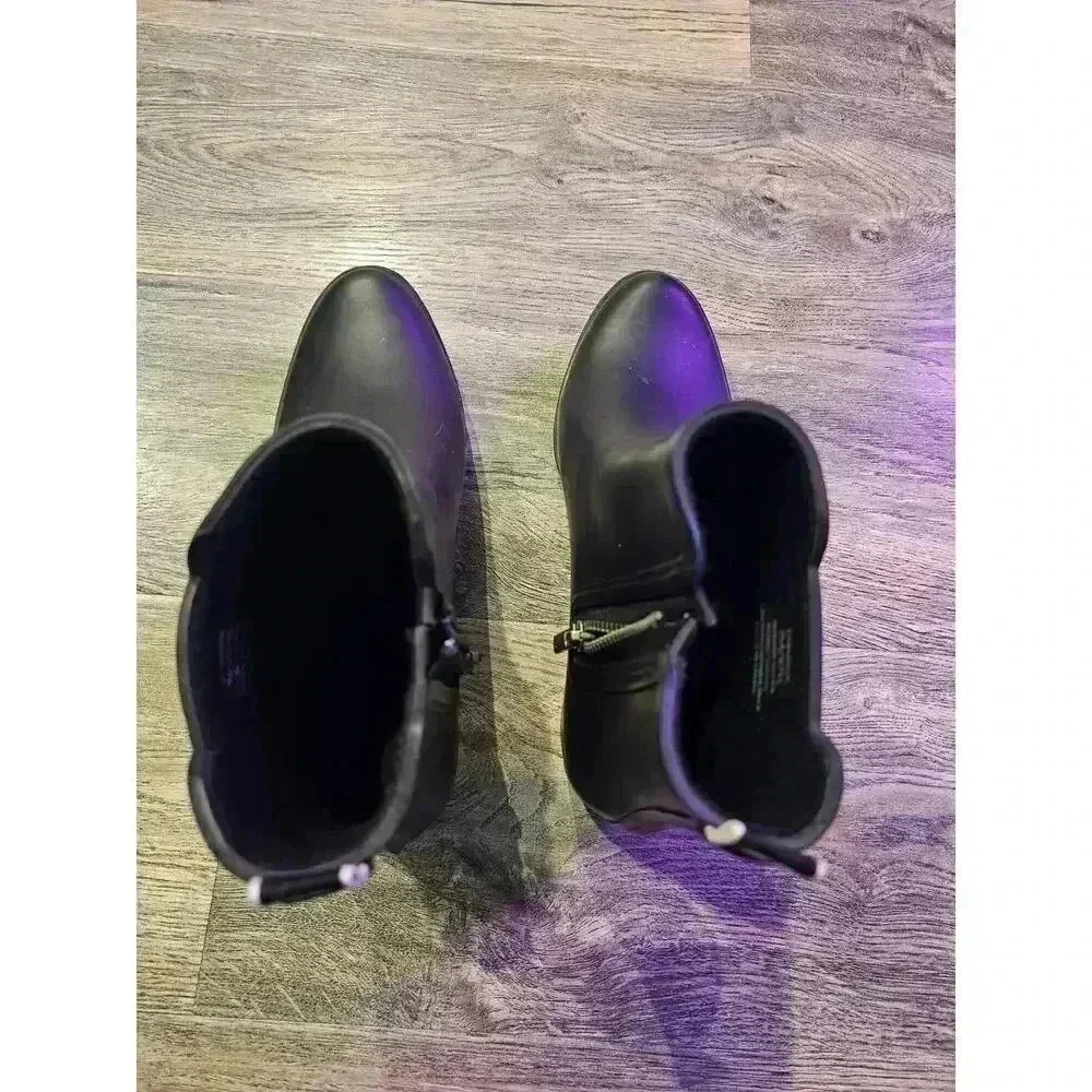 Lucky Brand Boot Sz 7 M Rain Boot Black Synthetic Women
